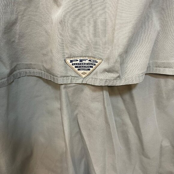 Vintage Columbia PFG Technical Fishing Button Down Shirt Green Cotton Size Large - Picture 9 of 12